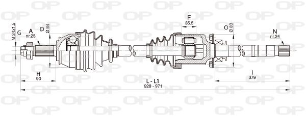 OPEN PARTS Приводной вал DRS6341.00